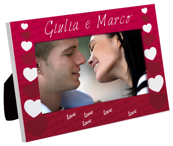 Quadro LOVE personalizzato con foto e nomi, regalo per San Valentino